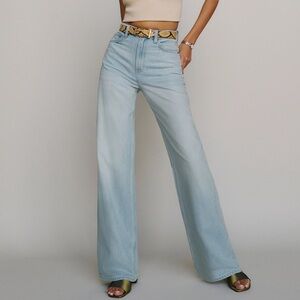 Reformation Cary Lived-in Wide Leg Jeans Blue - Size 26